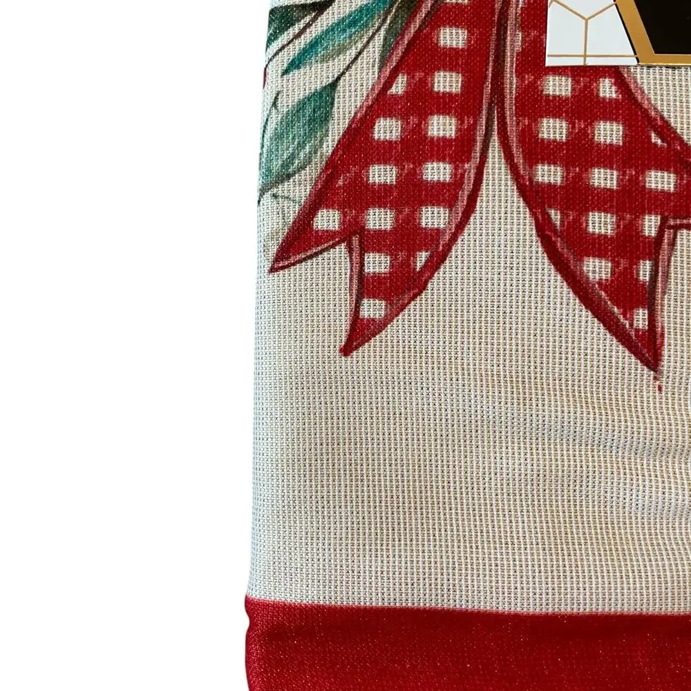 Max Studio Christmas Red Bows & Holly Holiday Tablecloth Oblong 60x120 New